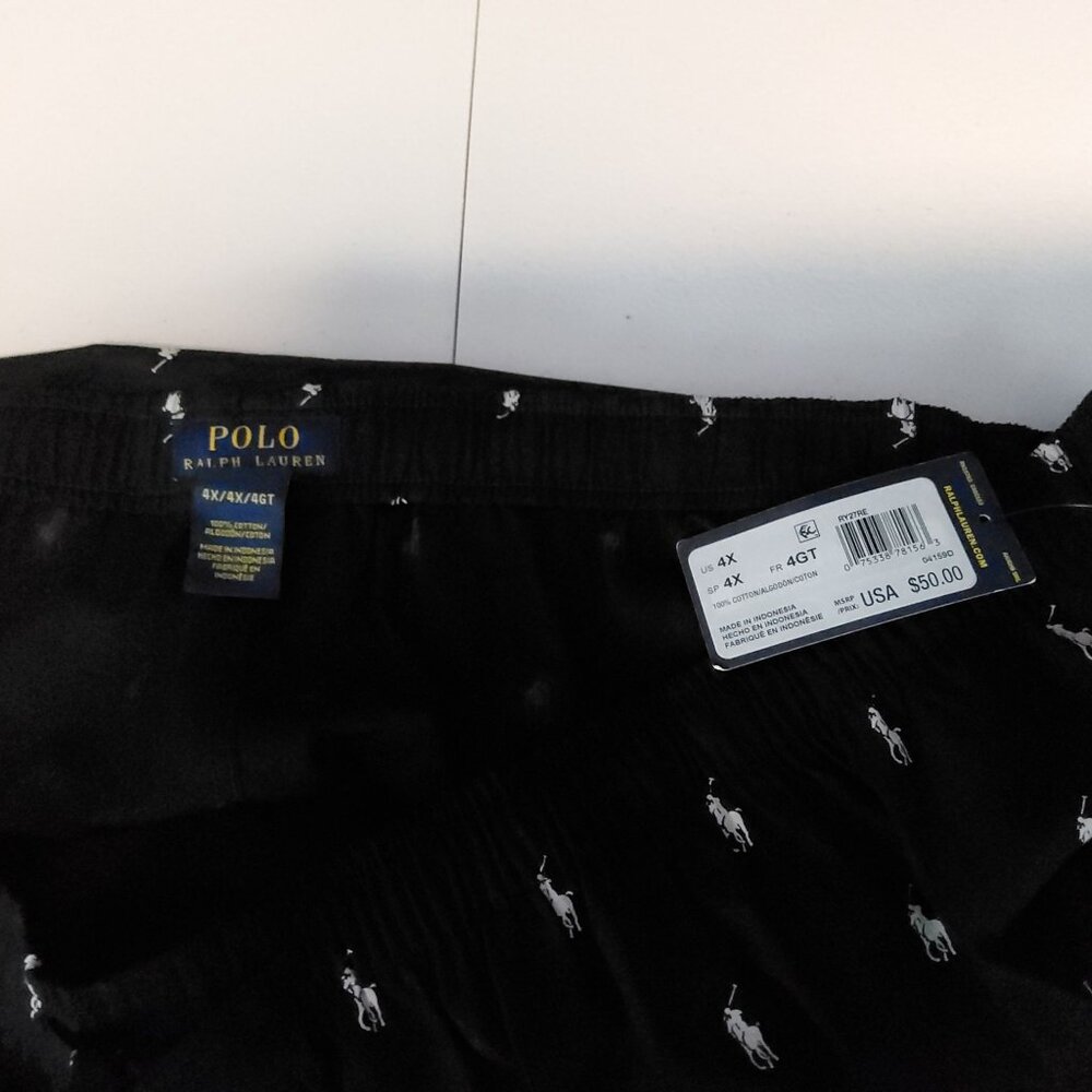 Polo Ralph Lauren womenPajama Pants Black With White Pony Print Size 4X 100% Cot - Picture 6 of 12